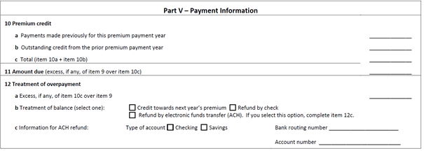 part v - payment information